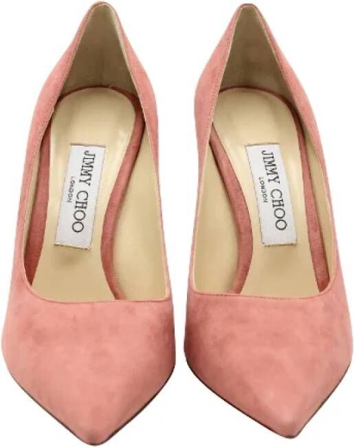 Jimmy Choo Pre-owned Suede heels Pink Dames