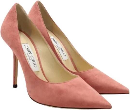 Jimmy Choo Pre-owned Suede heels Pink Dames