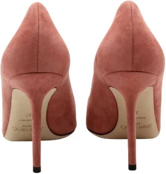 Jimmy Choo Pre-owned Suede heels Pink Dames