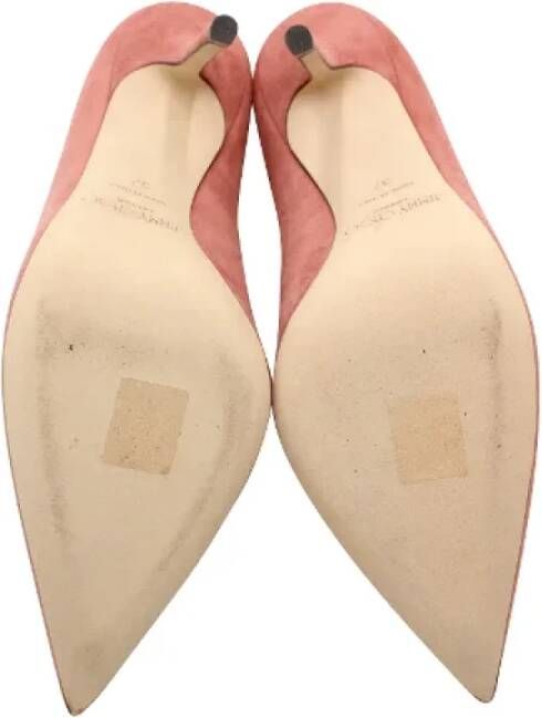 Jimmy Choo Pre-owned Suede heels Pink Dames