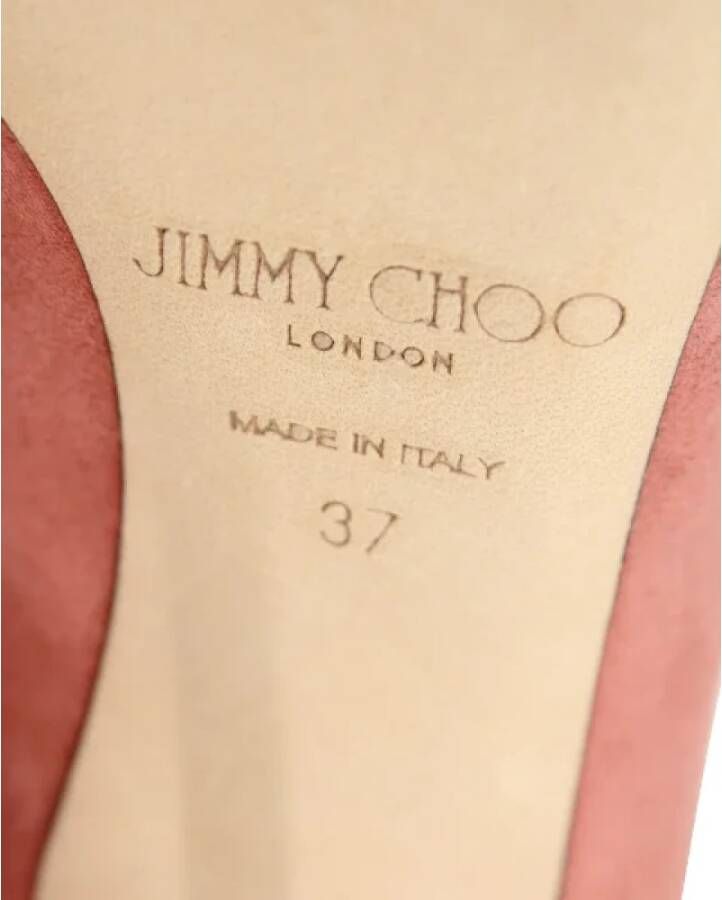 Jimmy Choo Pre-owned Suede heels Pink Dames