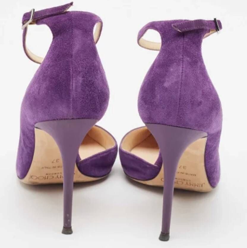 Jimmy Choo Pre-owned Suede heels Purple Dames