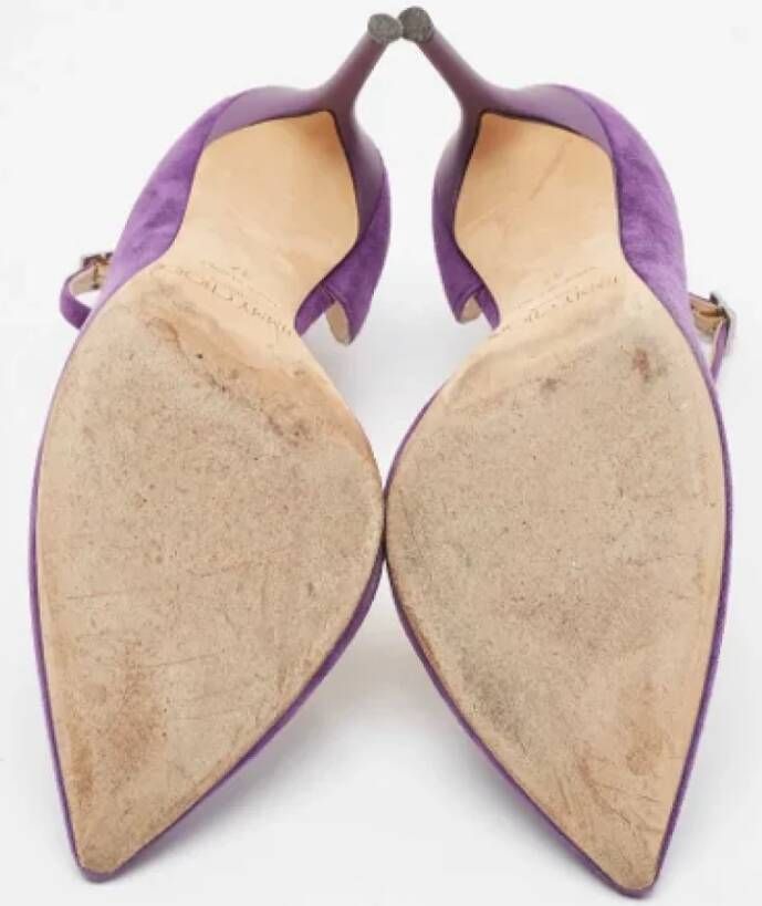 Jimmy Choo Pre-owned Suede heels Purple Dames