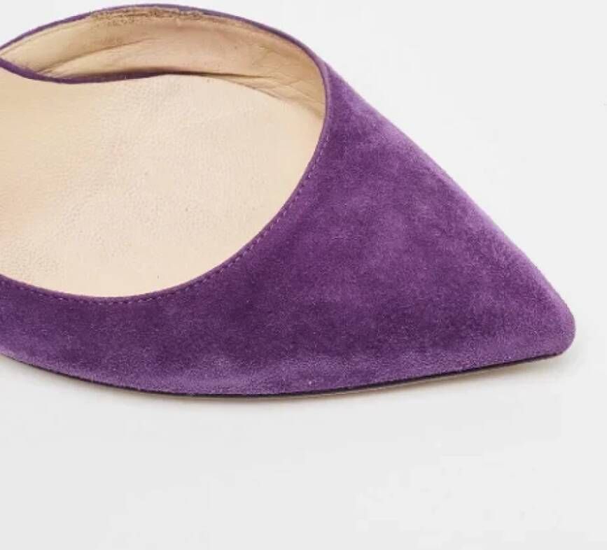 Jimmy Choo Pre-owned Suede heels Purple Dames