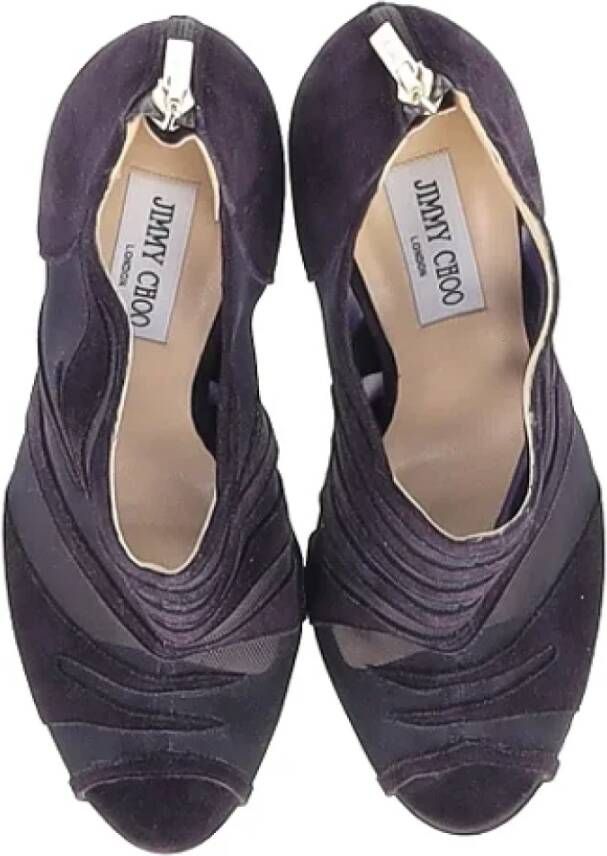 Jimmy Choo Pre-owned Suede heels Purple Dames