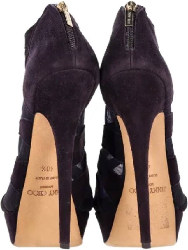 Jimmy Choo Pre-owned Suede heels Purple Dames