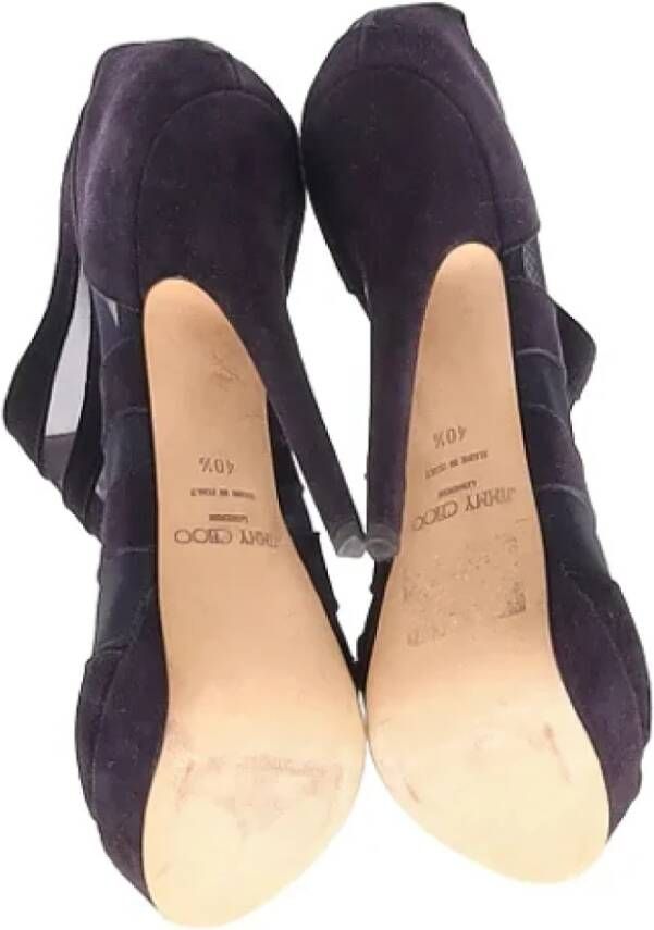 Jimmy Choo Pre-owned Suede heels Purple Dames