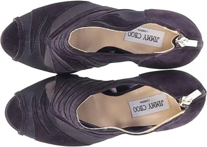 Jimmy Choo Pre-owned Suede heels Purple Dames