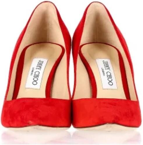 Jimmy Choo Pre-owned Suede heels Red Dames