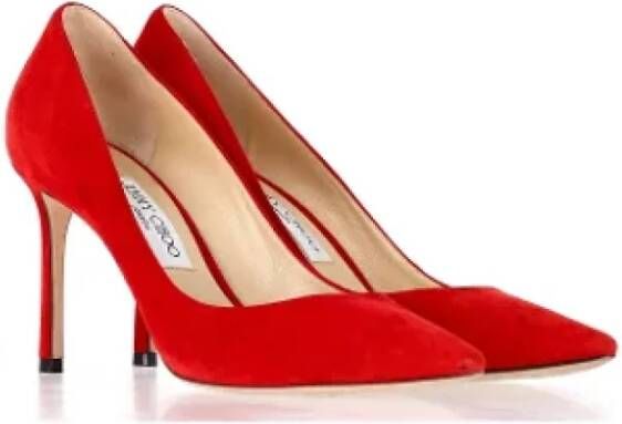 Jimmy Choo Pre-owned Suede heels Red Dames