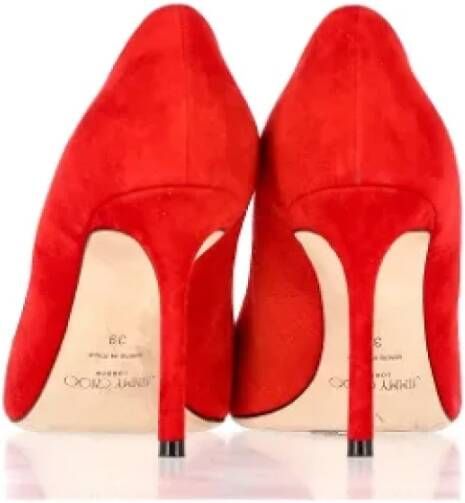 Jimmy Choo Pre-owned Suede heels Red Dames