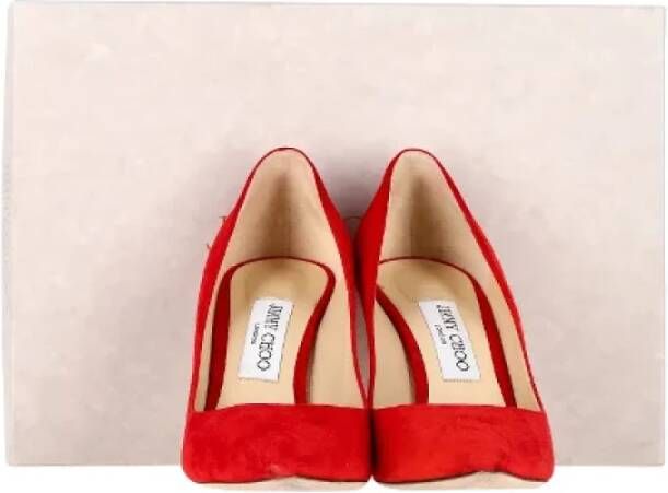 Jimmy Choo Pre-owned Suede heels Red Dames