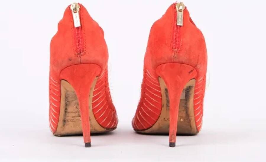 Jimmy Choo Pre-owned Suede heels Red Dames