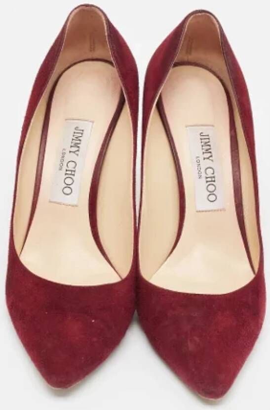 Jimmy Choo Pre-owned Suede heels Red Dames