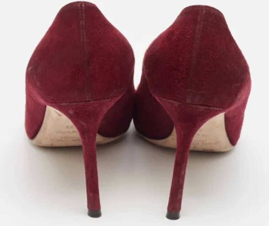 Jimmy Choo Pre-owned Suede heels Red Dames