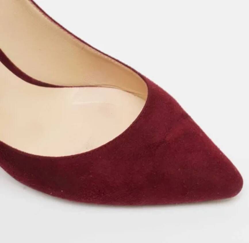 Jimmy Choo Pre-owned Suede heels Red Dames