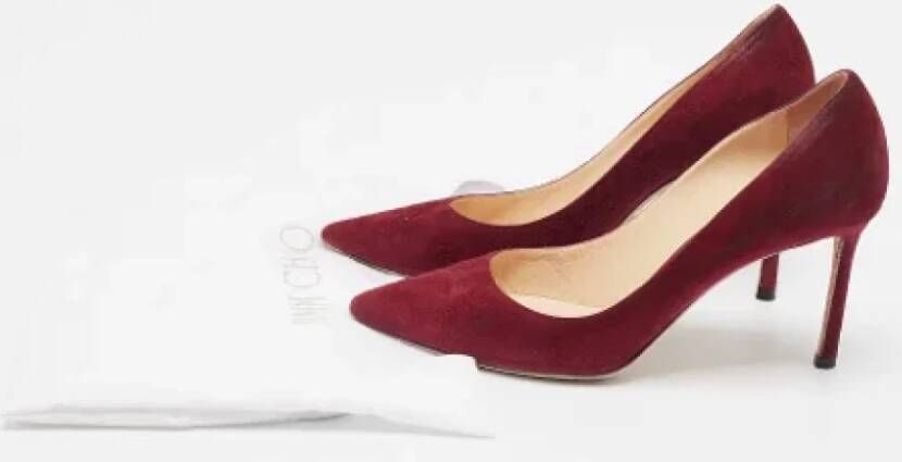 Jimmy Choo Pre-owned Suede heels Red Dames