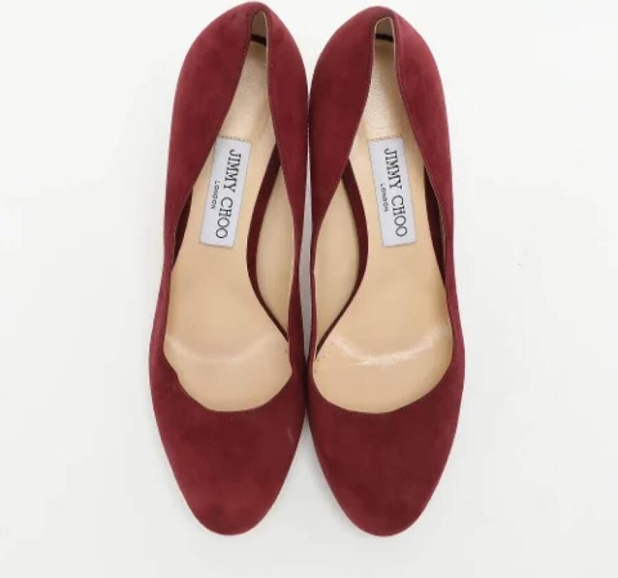 Jimmy Choo Pre-owned Suede heels Red Dames