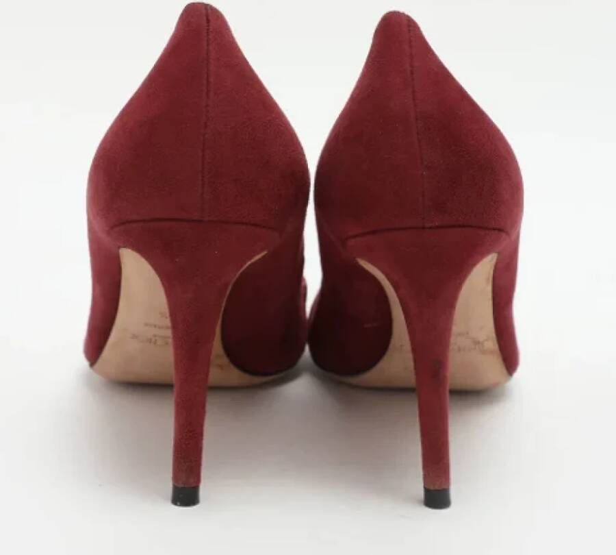 Jimmy Choo Pre-owned Suede heels Red Dames