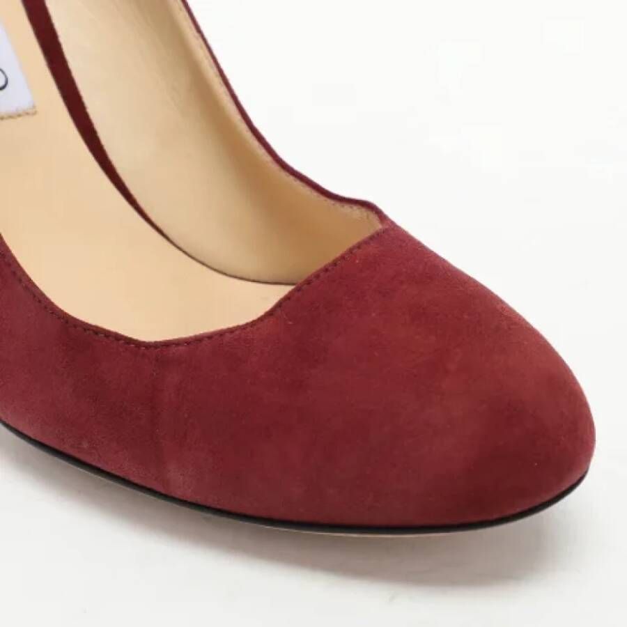 Jimmy Choo Pre-owned Suede heels Red Dames