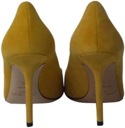 Jimmy Choo Pre-owned Suede heels Yellow Dames