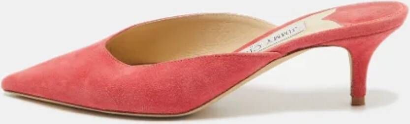 Jimmy Choo Pre-owned Suede mules Pink Dames