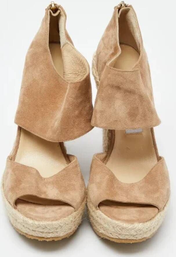 Jimmy Choo Pre-owned Suede sandals Beige Dames