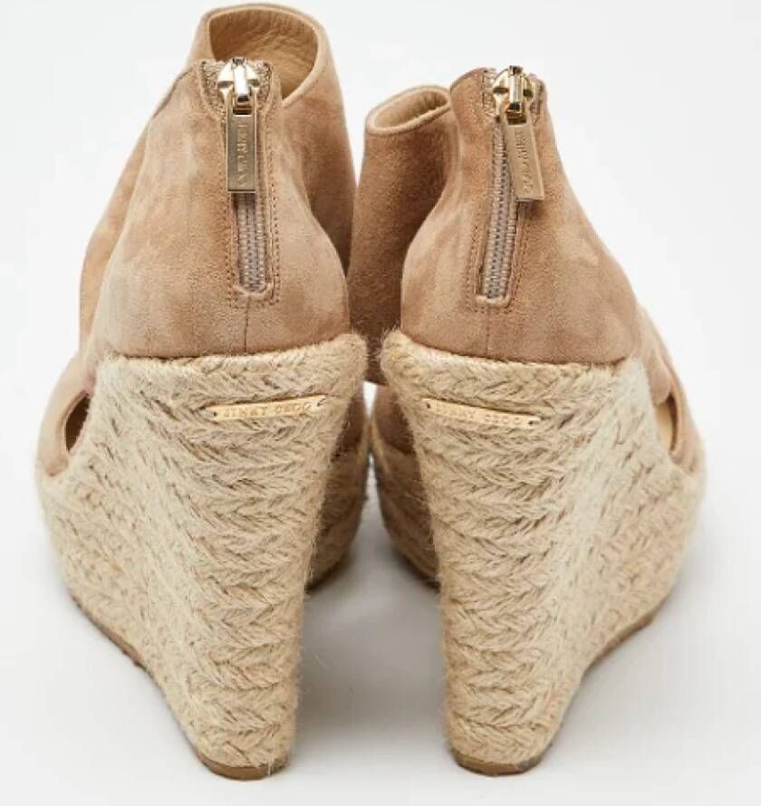 Jimmy Choo Pre-owned Suede sandals Beige Dames