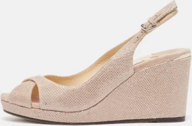 Jimmy Choo Pre-owned Suede sandals Beige Dames