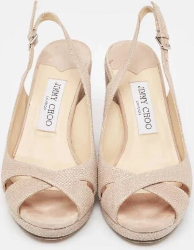 Jimmy Choo Pre-owned Suede sandals Beige Dames