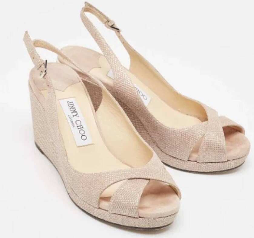 Jimmy Choo Pre-owned Suede sandals Beige Dames