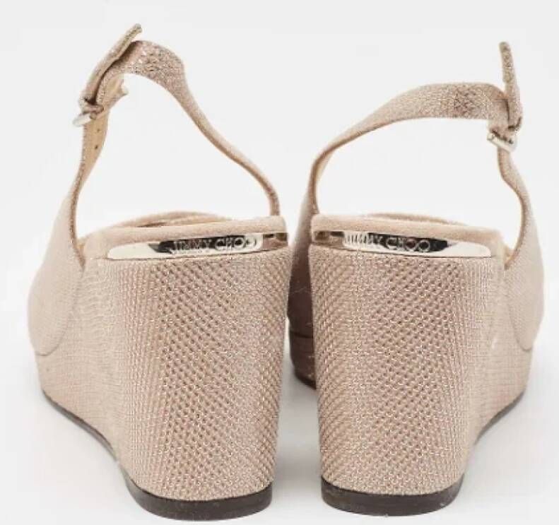 Jimmy Choo Pre-owned Suede sandals Beige Dames