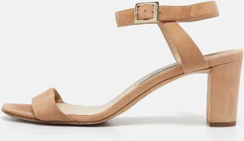 Jimmy Choo Pre-owned Suede sandals Beige Dames