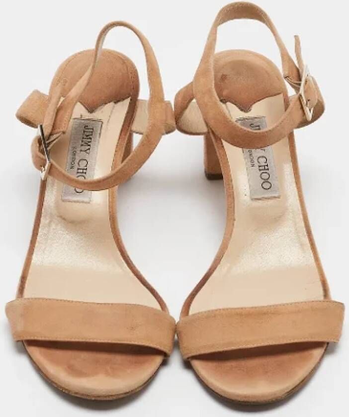 Jimmy Choo Pre-owned Suede sandals Beige Dames