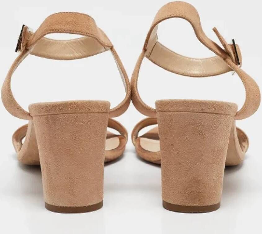 Jimmy Choo Pre-owned Suede sandals Beige Dames