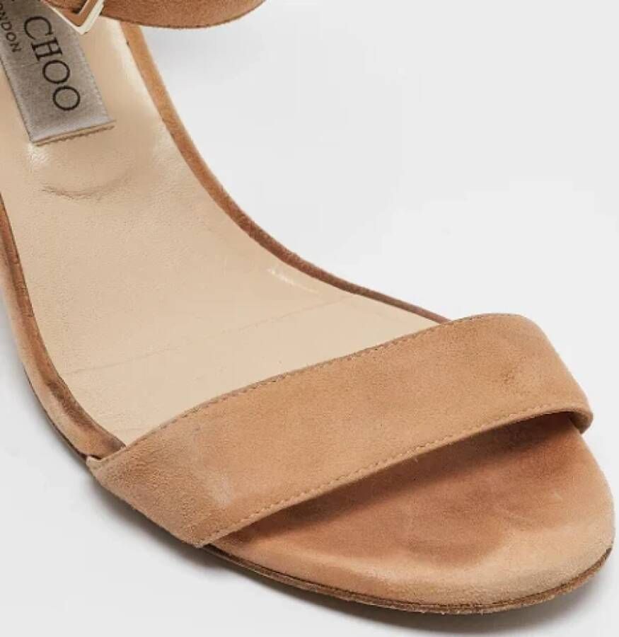 Jimmy Choo Pre-owned Suede sandals Beige Dames