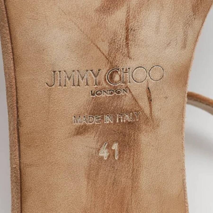 Jimmy Choo Pre-owned Suede sandals Beige Dames