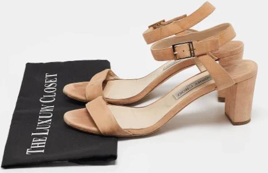 Jimmy Choo Pre-owned Suede sandals Beige Dames