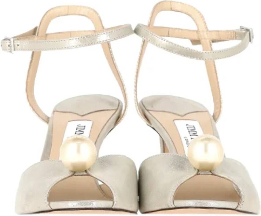 Jimmy Choo Pre-owned Suede sandals Beige Dames