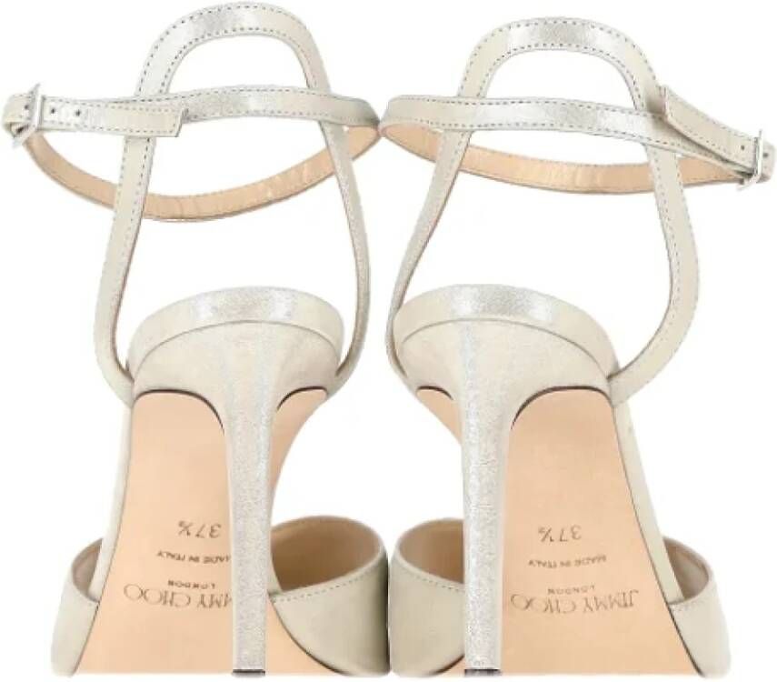 Jimmy Choo Pre-owned Suede sandals Beige Dames