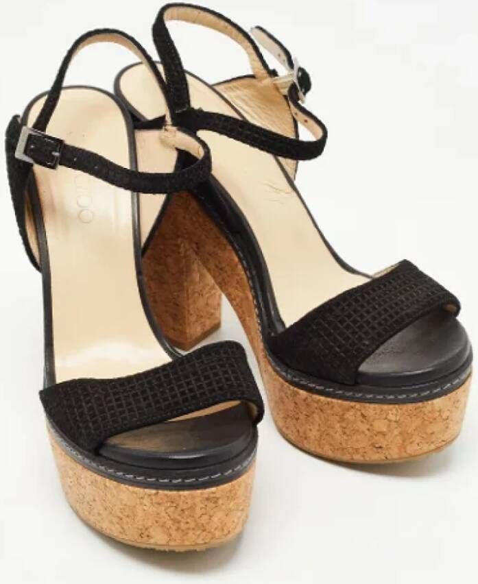 Jimmy Choo Pre-owned Suede sandals Black Dames