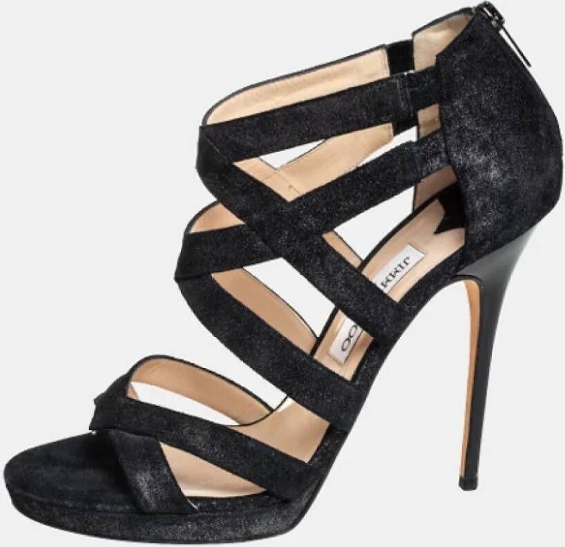 Jimmy Choo Pre-owned Suede sandals Black Dames