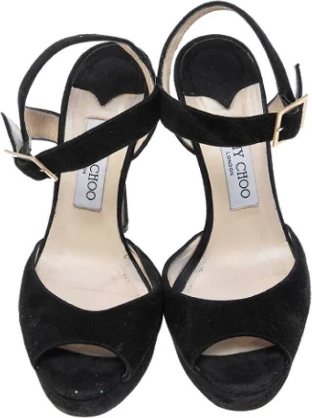 Jimmy Choo Pre-owned Suede sandals Black Dames