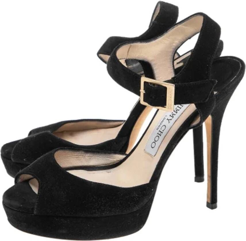 Jimmy Choo Pre-owned Suede sandals Black Dames