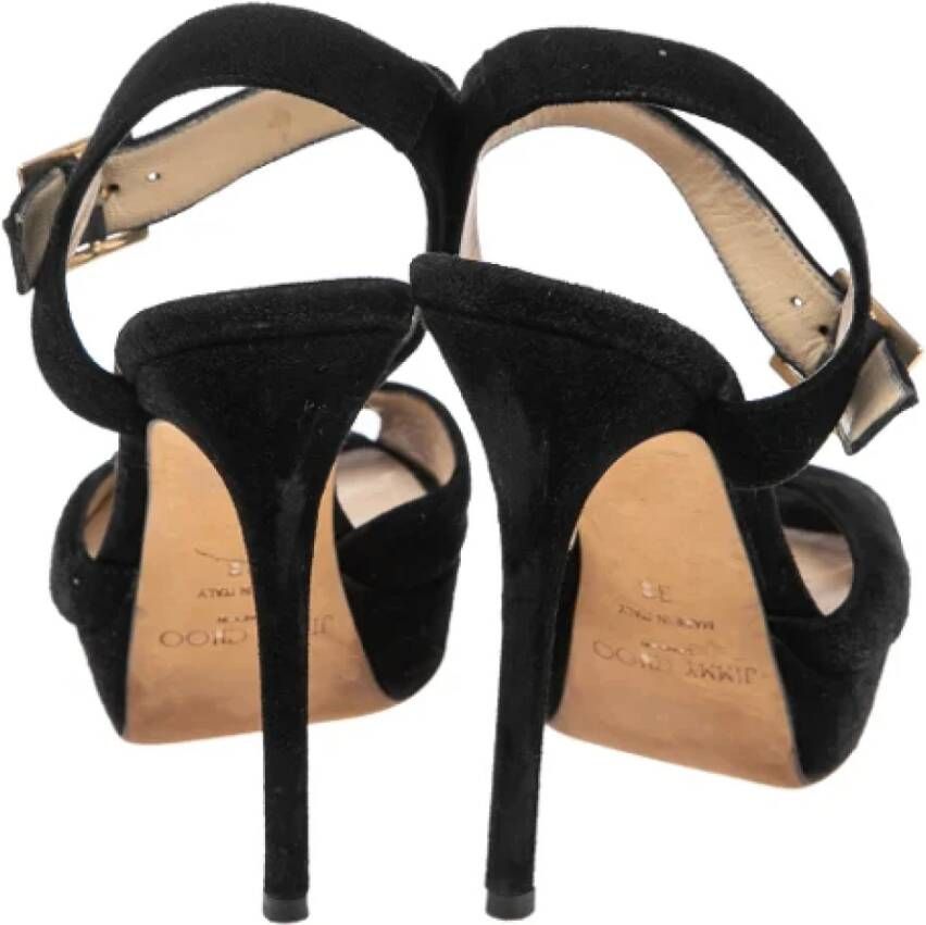 Jimmy Choo Pre-owned Suede sandals Black Dames