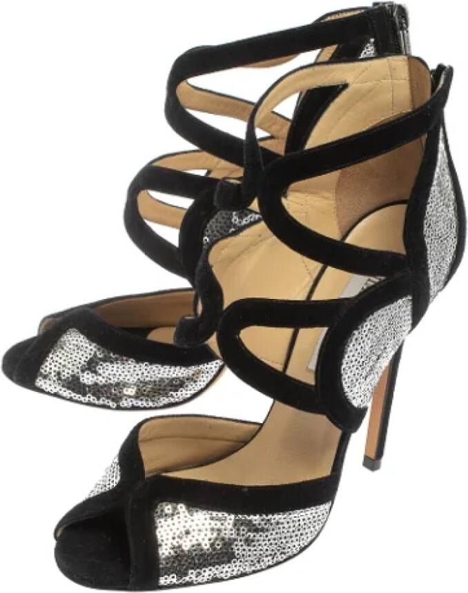 Jimmy Choo Pre-owned Suede sandals Black Dames