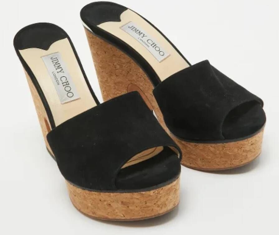 Jimmy Choo Pre-owned Suede sandals Black Dames