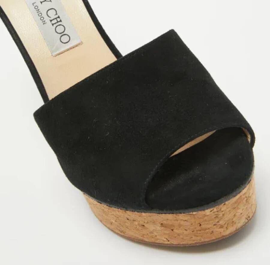 Jimmy Choo Pre-owned Suede sandals Black Dames