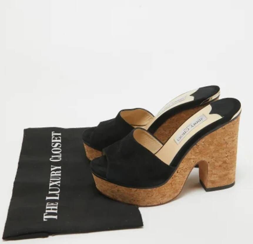 Jimmy Choo Pre-owned Suede sandals Black Dames