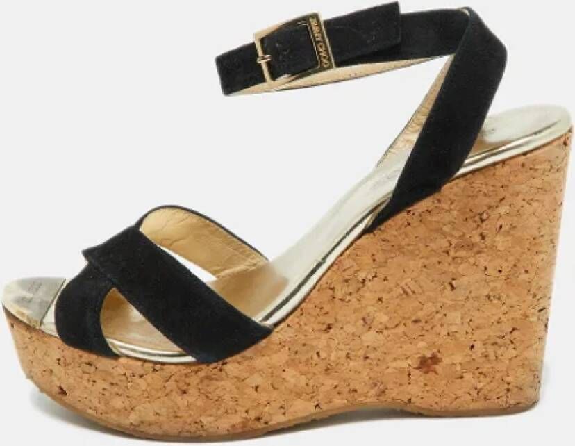 Jimmy Choo Pre-owned Suede sandals Black Dames